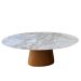 Mesa de Jantar Cone Oval 120x80 cm Mármore Branco Extra Base Freijó