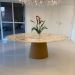 Mesa de Jantar Cone Oval 120x80 cm Mármore Branco Extra Base Freijó