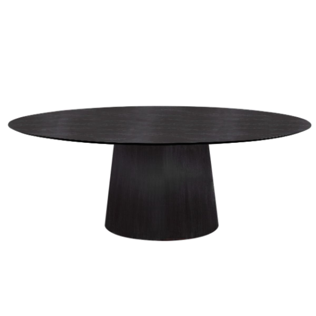 Mesa de Jantar Cone Oval 137x90 cm Base Madeira Ebano Tampo Ebano