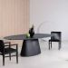 Mesa de Jantar Cone Oval 137x90 cm Base Madeira Ebano Tampo Ebano