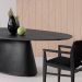 Mesa de Jantar Cone Oval 198x122 cm Base Madeira Ebano Tampo Ebano