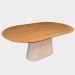 Mesa de Jantar Cone Oval Oblongo 137x90 cm Base Laqueado Tampo Freijó