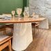 Mesa de Jantar Cone Oval Oblongo 137x90 cm Base Laqueado Tampo Freijó