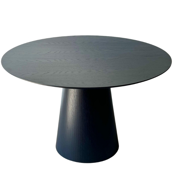 Mesa de Jantar Cone Redonda 120 cm Base Madeira Ébano Tampo Ébano