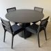 Mesa de Jantar Cone Redonda 120 cm Base Madeira Ébano Tampo Ébano