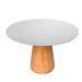 Mesa de Jantar Cone Redonda 140 cm Base Madeira Freijó Tampo Laqueado