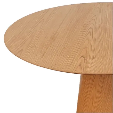 Mesa de Jantar Cone Redonda 150 cm Base Madeira Freijó Tampo Freijó