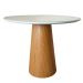 Mesa de Jantar Cone Redonda 150 cm Base Madeira Freijó Tampo Laqueado