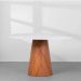 Mesa de Jantar Cone Redondo 160 cm Base Freijó Tampo Mármore Branco Extra