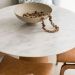 Mesa de Jantar Cone Redondo 160 cm Base Freijó Tampo Mármore Branco Extra