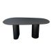 Mesa de Jantar Cone orgânica Oval 137x90 cm com 2 Base Ebano Tampo Ebano