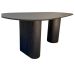 Mesa de Jantar Cone orgânica Oval 137x90 cm com 2 Base Ebano Tampo Ebano