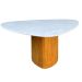 Mesa de Jantar Cone orgânica Redonda 120x123 cm Base Freijó Tampo Mármore