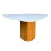 Mesa de Jantar Cone orgânica Redonda 140x144 cm Base Freijó Tampo Mármore