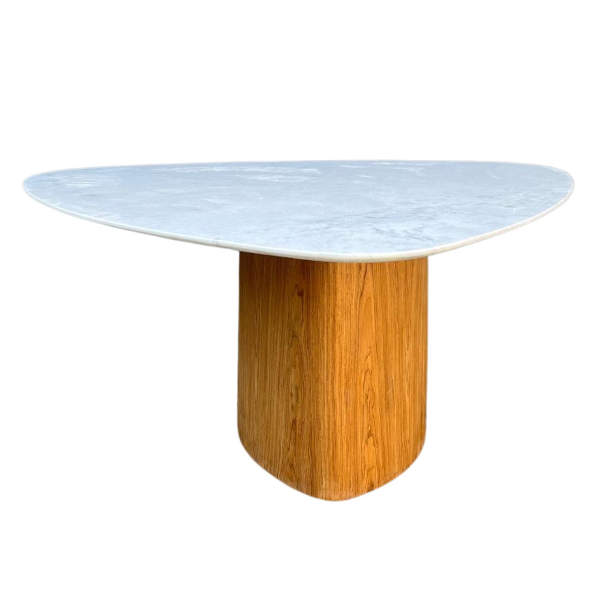 Mesa de Jantar Cone orgânica Redonda 140x144 cm Base Freijó Tampo Mármore