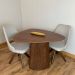 Mesa de Jantar Cone orgânica Redonda 140x144 cm Base e Tampo Pau ferro Catedral