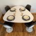 Mesa de Jantar Cone orgânica Redonda 90x93 cm Base Freijó com Tampo Laqueado