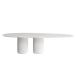 Mesa de Jantar Oásis Orgânica Cilíndrica Laqueado Branco 137x90 cm