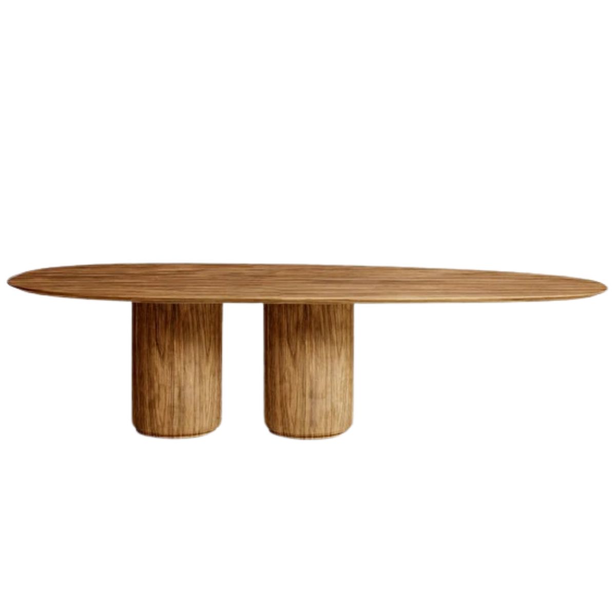 Mesa de Jantar Oásis Orgânica Cilíndrica Nogueira 120x80 cm