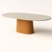 Mesa de Jantar Oblongo 198x122 cm Freijó Tampo Mármore Branco Extra
