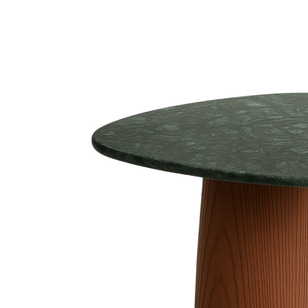 Mesa de Jantar Orgânica Tríon 110x113cm Base Nogueira Tampo Mármore Guatemala