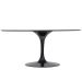 Mesa de Jantar Saarinen Oval 137x90 cm Mármore Carrara Base Preta