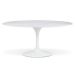 Mesa de Jantar Saarinen Oval 180x100 cm Mármore Branco Extra Base Branca