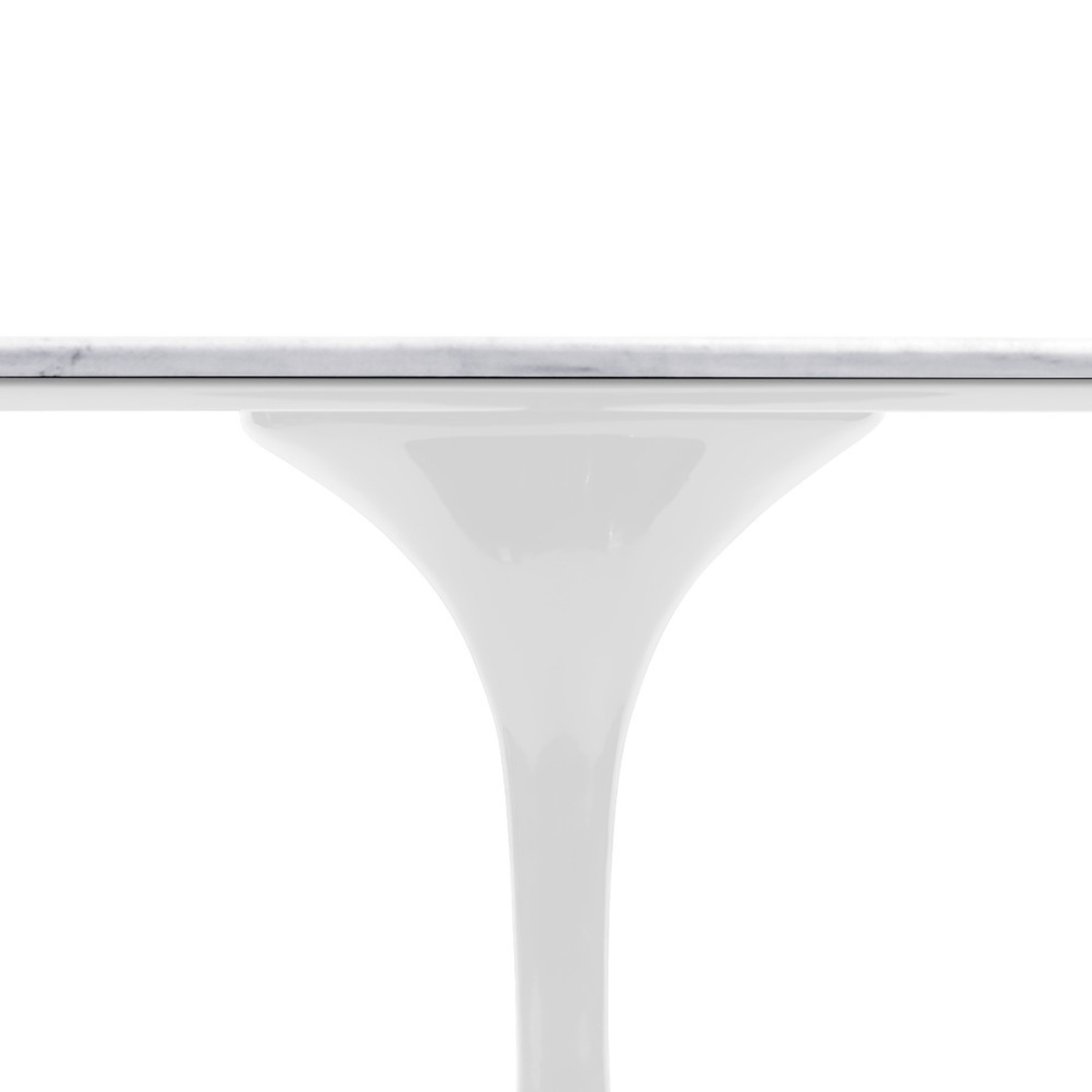 Mesa de Jantar Saarinen Oval 180x100 cm Mármore Branco Extra Base Branca