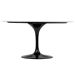 Mesa de Jantar Saarinen Oval 180x100 cm Mármore Branco Extra Base Preta