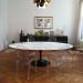 Mesa de Jantar Saarinen Oval 180x100 cm Mármore Branco Extra Base Preta