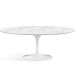Mesa de Jantar Saarinen Oval 244x137 cm Mármore Carrara Base Branca