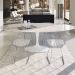 Mesa de Jantar Saarinen Oval 244x137 cm Mármore Carrara Base Branca