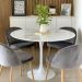 Mesa de Jantar Tulipa Saarinen Redonda 120 cm Mármore Branco Extra