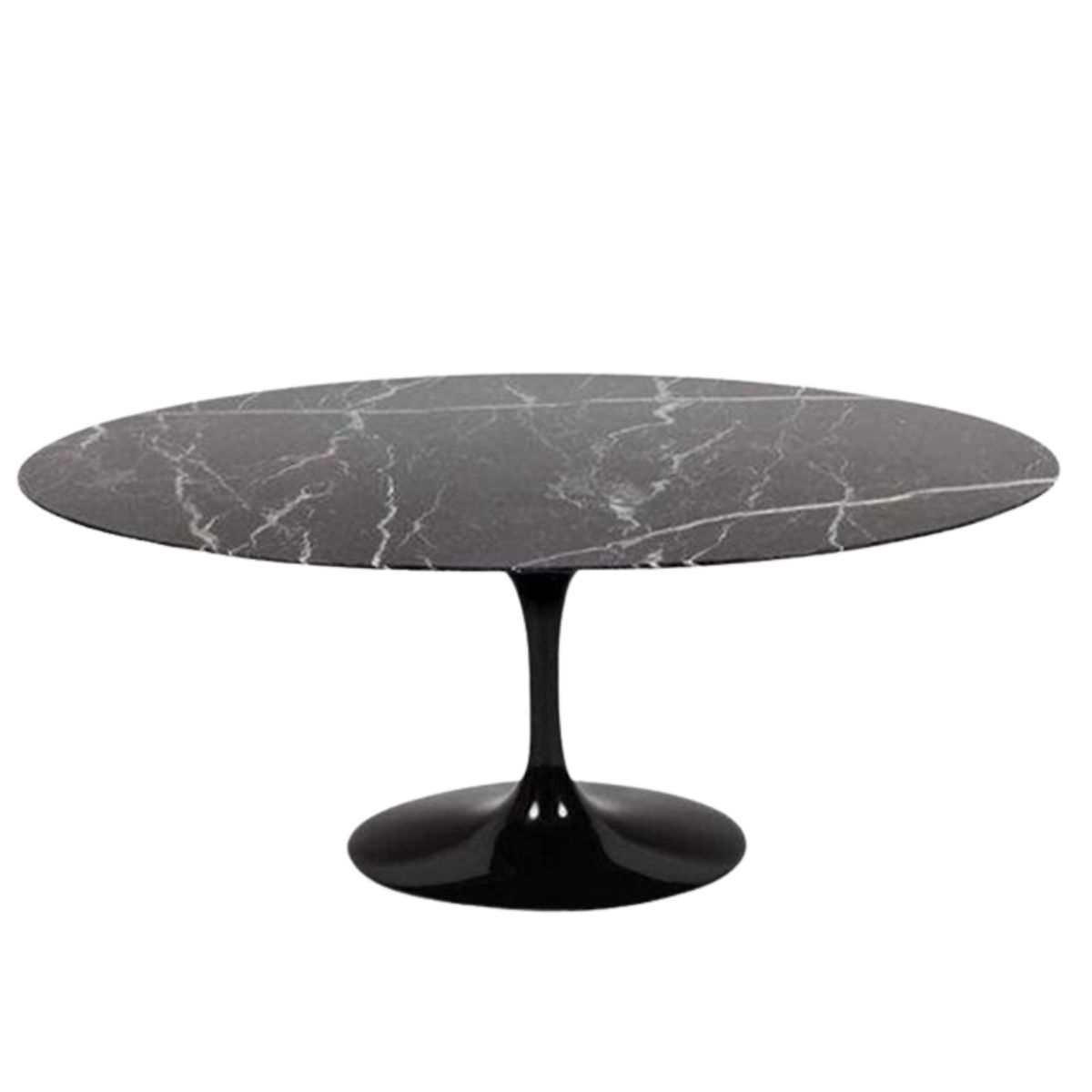 Mesa de Jantar Tulipa Saarinen Redonda 120x80 cm Mármore Nero