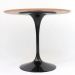 Mesa de Jantar Tulipa Saarinen Redonda 140 cm Tampo Imbuia Base Preta