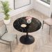Mesa de Jantar Tulipa Saarinen Redonda 150 cm Mármore Nero