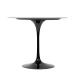 Mesa de Jantar Tulipa Saarinen Redonda 80 cm Mármore Carrara Base Preta