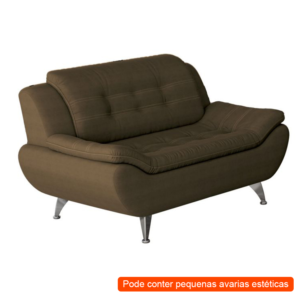 [OUTLET] Sofá 2 Lugares New Passion Suede Café