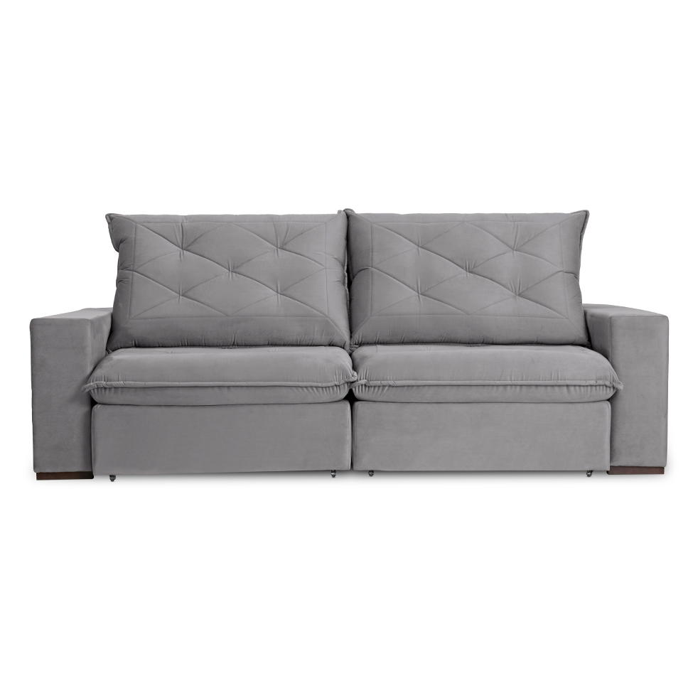 Sofá 3 Lugares Retrátil e Reclinável Flexforma Premier Cinza Urbano 200 cm
