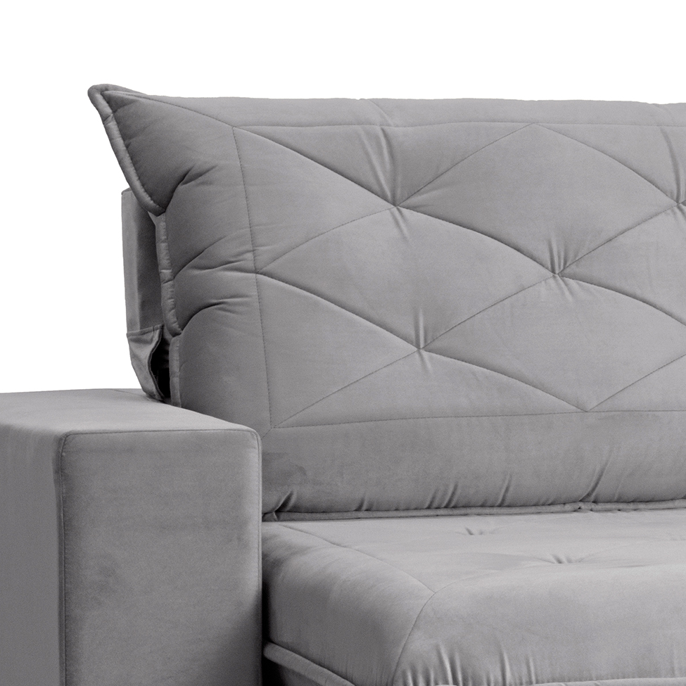 Sofá 3 Lugares Retrátil e Reclinável Flexforma Premier Cinza Urbano 200 cm