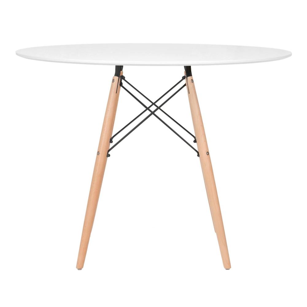 [Encerrado] Mesa redonda Eames 100 cm branco + 3 cadeiras Eiffel DSW Amarelo claro