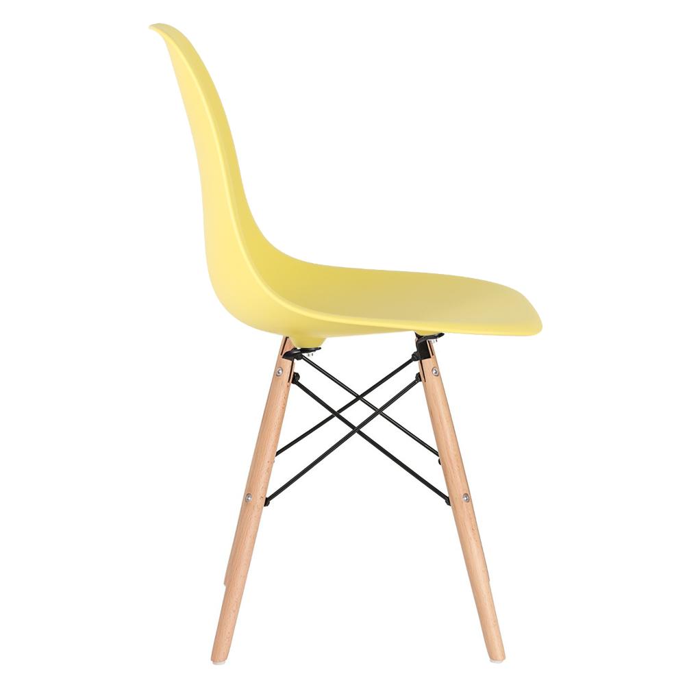 [Encerrado] Mesa redonda Eames 100 cm branco + 3 cadeiras Eiffel DSW Amarelo claro