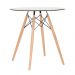 [Encerrado] Mesa redonda Eames com tampo de vidro 70 cm + 2 cadeiras Eiffel DAW Terracota