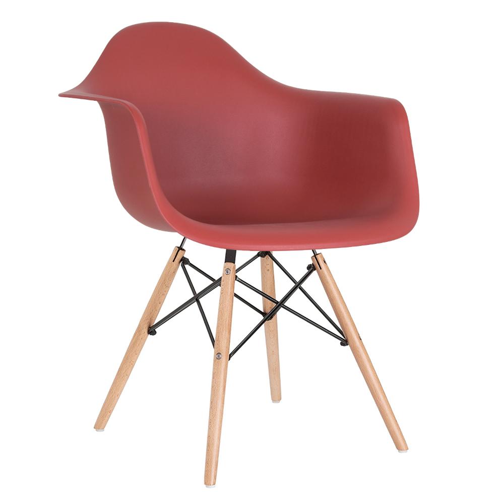 [Encerrado] Mesa redonda Eames com tampo de vidro 70 cm + 2 cadeiras Eiffel DAW Terracota