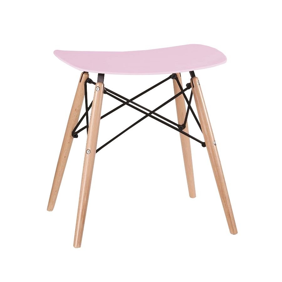 Banco baixo banqueta Charles Eames Eiffel Rosa