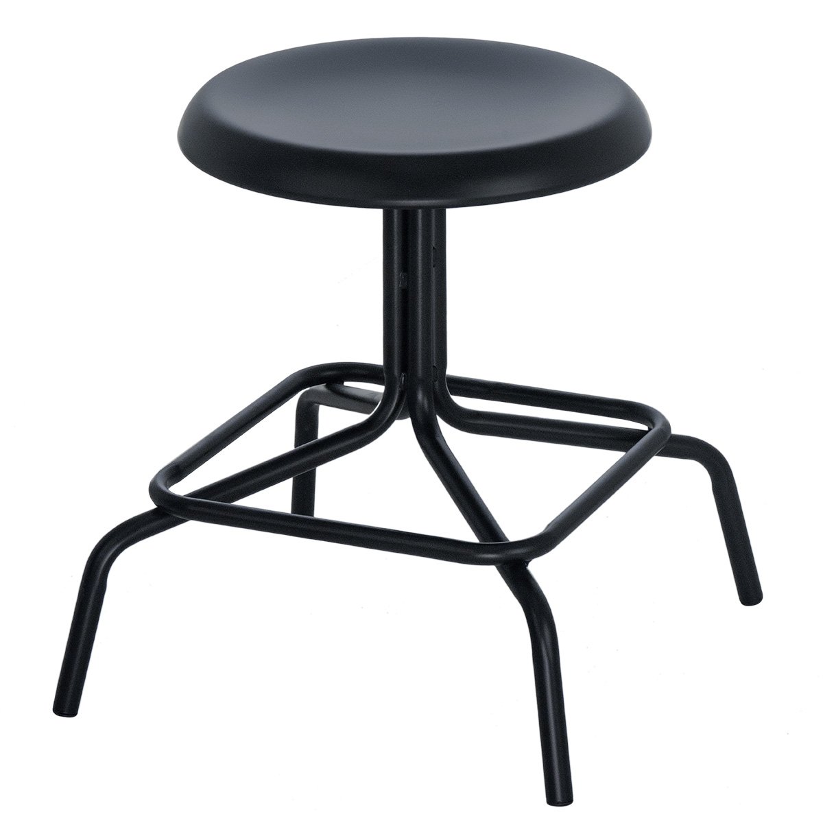 Banco baixo cozinha industrial loft aço giratório 45 cm Bolt Preto