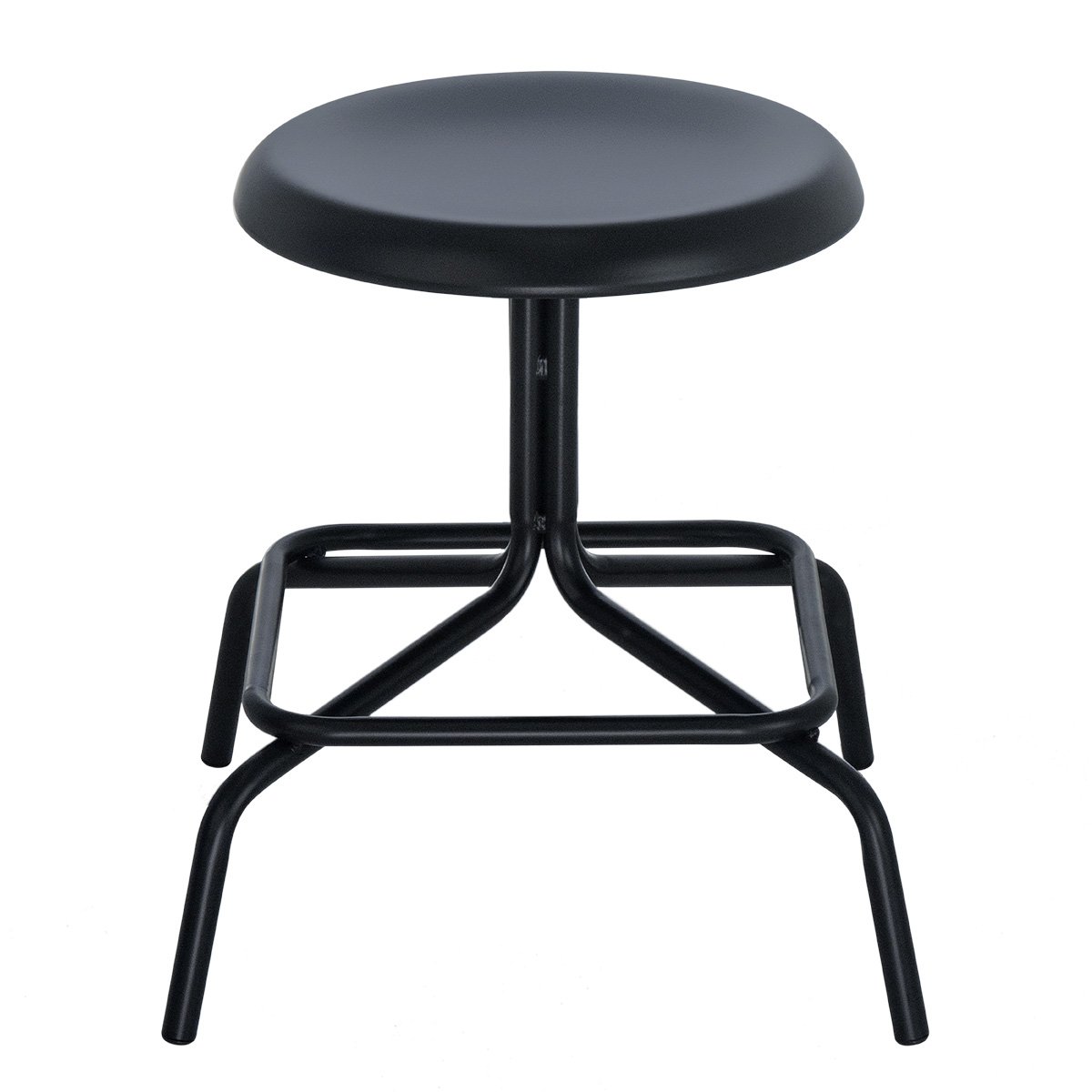 Banco baixo cozinha industrial loft aço giratório 45 cm Bolt Preto