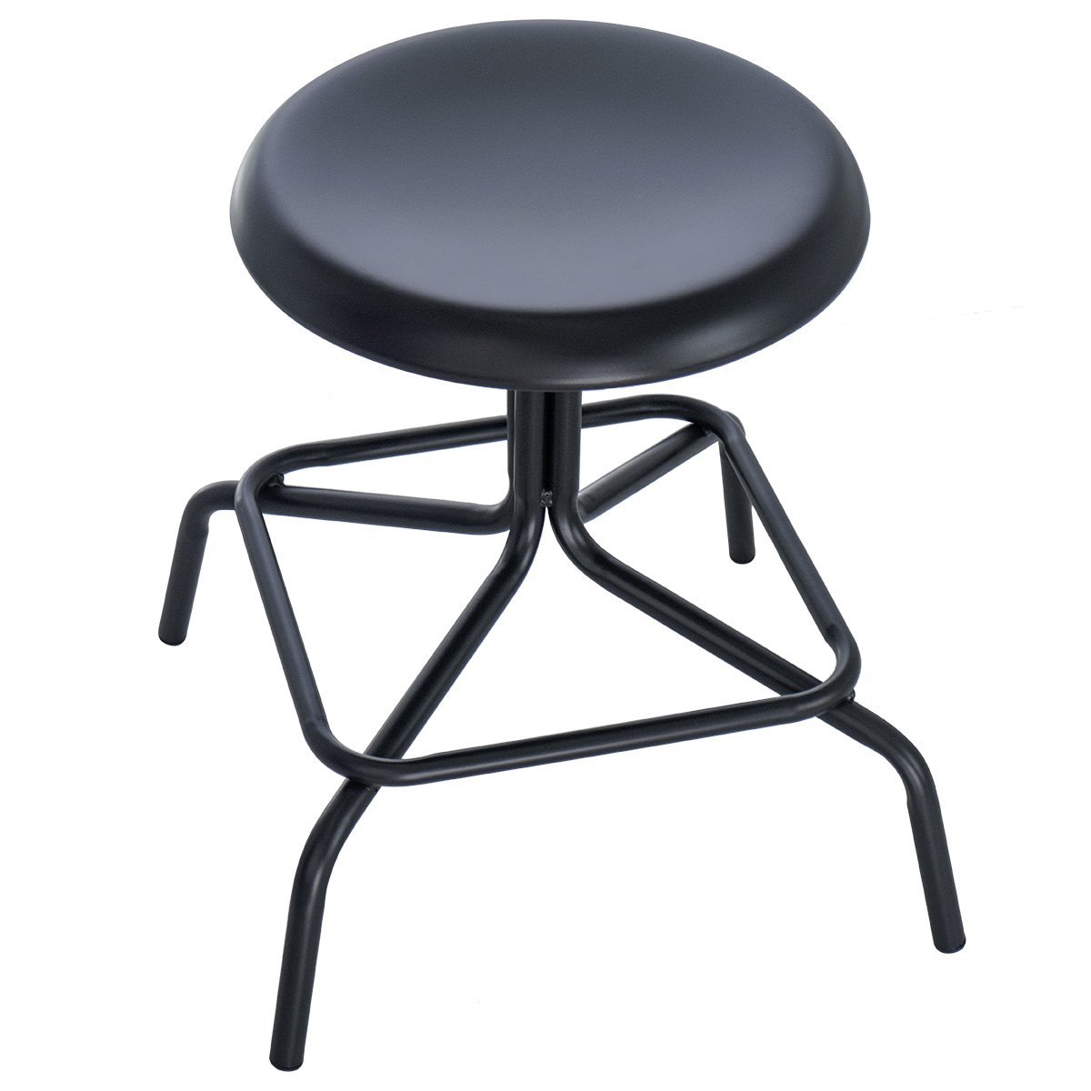 Banco baixo cozinha industrial loft aço giratório 45 cm Bolt Preto