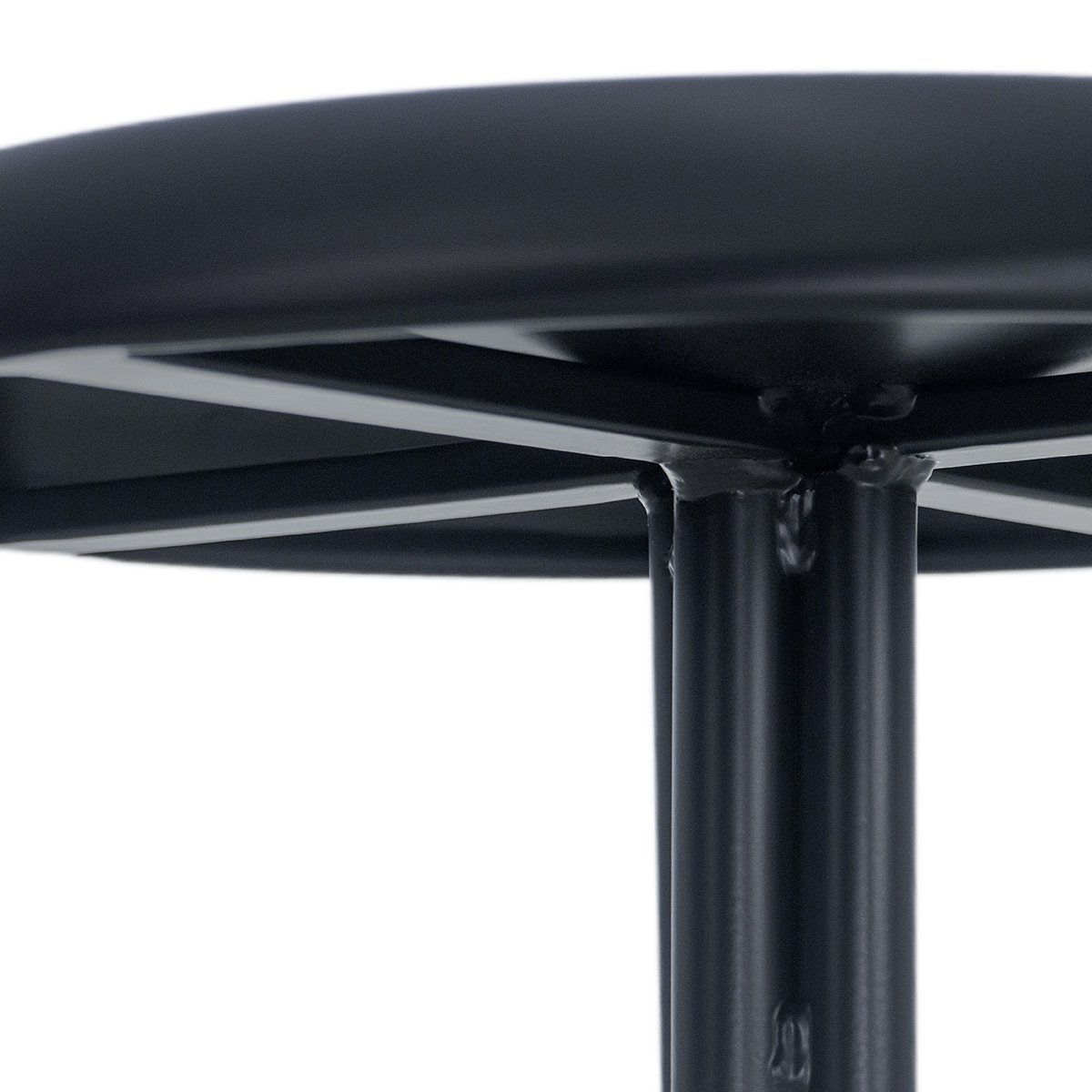 Banco baixo cozinha industrial loft aço giratório 45 cm Bolt Preto