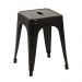 Banco baixo metal industrial Preto